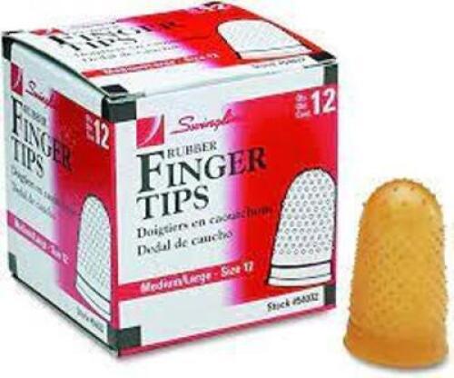 DESCRIPTION: (10) BOXES OF (12) RUBBER FINGER COTS BRAND/MODEL: ACCO #54014 RETAIL$: $32.00 EA SIZE: EXTRA LARGE SIZE 14 QTY: 10
