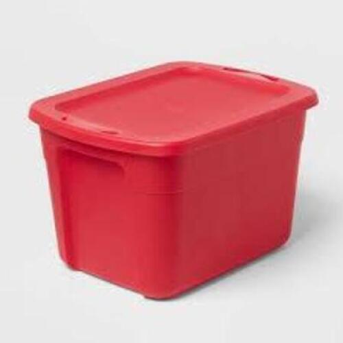 DESCRIPTION: (1) STORAGE TOTE BRAND/MODEL: BUYCOTT INFORMATION: RED RETAIL$: $24.58 EA SIZE: 42 GAL QTY: 1