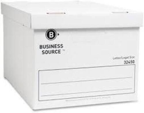 DESCRIPTION: (1) CASE OF (12) STORAGE BOXES BRAND/MODEL: BUSINESS SOURCE #32450 RETAIL$: $45.32 EA SIZE: 12"x 15"x10", QTY: 1