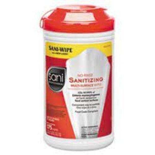 DESCRIPTION: (4) NO RINSE SANITIZING MULTI SURFACE WIPES BRAND/MODEL: SANI PROFESSIONAL RETAIL$: $10.72 EA QTY: 4