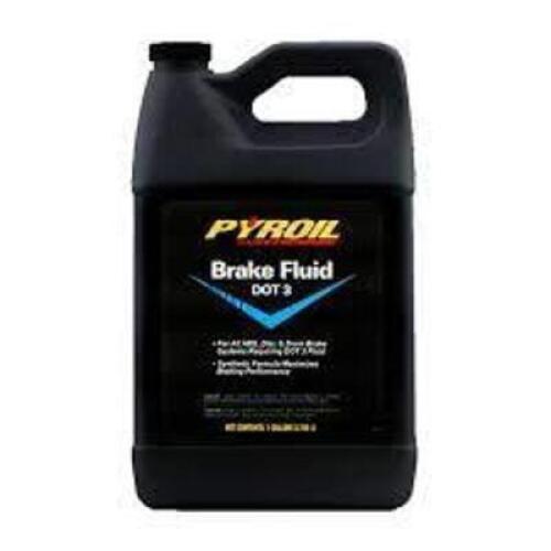 DESCRIPTION: (1) BRAKE FLUID BRAND/MODEL: PYROIL INFORMATION: DOT 3 RETAIL$: $31.94 EA SIZE: 1 GALLON QTY: 1