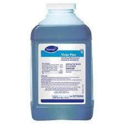 DESCRIPTION: (2) DISINFECTANT CLEANER AND DEODORIZER BRAND/MODEL: DIVERSEY VIREX PLUS RETAIL$: $290.00 TOTAL SIZE: 2.64 QT QTY: 2