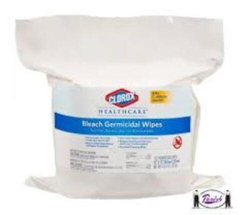 DESCRIPTION: (2) BAGS OF GERMICIDAL WIPES BRAND/MODEL: CLOROX HEALTHCARE RETAIL$: $20.00 EA SIZE: 110 PRE MOISTENED WIPES QTY: 2