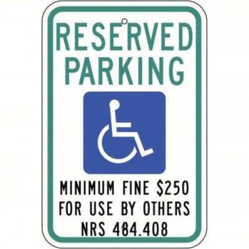 DESCRIPTION: (4) HANDICAP PARKING SIGN RETAIL$: $27.78 EA QTY: 4