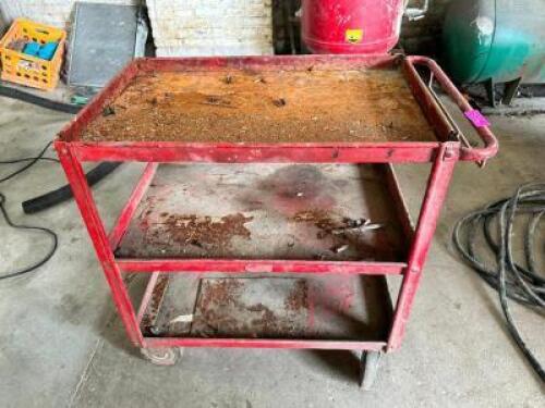 THREE TIER METAL UTILITY CART ( RED )