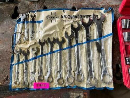 CUMMINS 14 PIECE COMBINATION WRENCH SET.