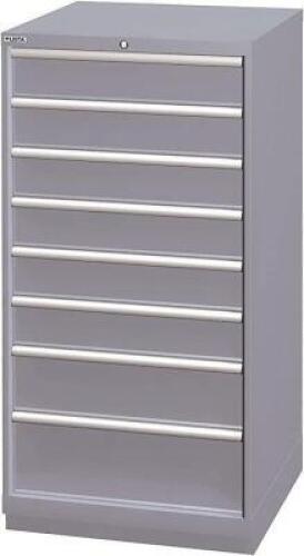 DESCRIPTION: (1) STATIONARY MODULAR DRAWER CABINET BRAND/MODEL: LISTA INFORMATION: 8 DRAWER RETAIL$: $3,562 SIZE: 28 1/4 inW x 28 1/2 inD x 59 1/2 inH