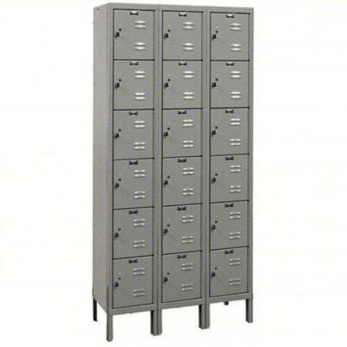 DESCRIPTION: (2) BOX LOCKERS BRAND/MODEL: HALLOWELL/U3288-6A-HG INFORMATION: GRAY, LOUVERED, PADLOCK HASP, 6 TIERS, 3 UNITS WIDE RETAIL$: $1093/EA SIZ