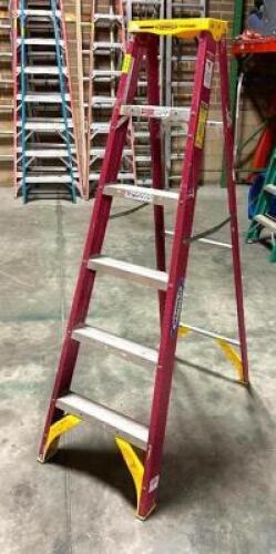 DESCRIPTION: 6' FIBERGLASS STEP LADDER SIZE: 6' LOCATION: WAREHOUSE #1