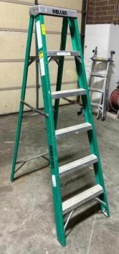 DESCRIPTION: 6' FIBERGLASS STEP LADDER SIZE: 6' LOCATION: WAREHOUSE #1