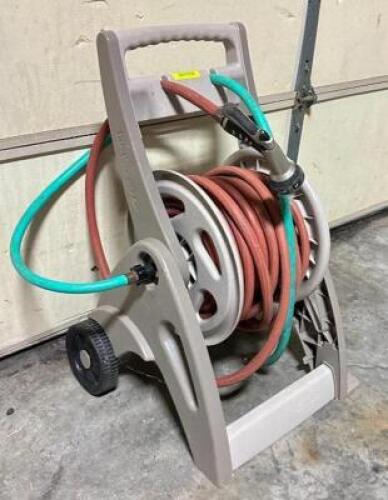 DESCRIPTION: OUTDOOR PLASTIC HOSE REAL W/ HOSE INCLUDED LOCATION: WAREHOUSE #1
