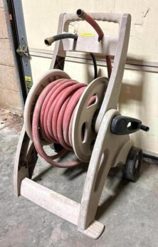 DESCRIPTION: OUTDOOR PLASTIC HOSE REAL W/ HOSE INCLUDED LOCATION: WAREHOUSE #1