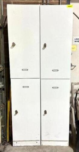 DESCRIPTION: (2) 2-DOOR WOODEN WARDROBE LOCKER SIZE: 15" X 18" X 72" LOCATION: WAREHOUSE #1