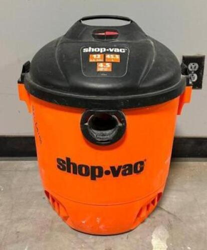 DESCRIPTION: 12 GALLON SHOP VAC BRAND/MODEL: SHOP VAC INFORMATION: 4.5 HP LOCATION: WAREHOUSE QTY: 1