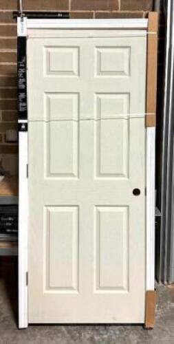 DESCRIPTION: COLONIST PRIMED RIGHT HAND TEXTURED MOLDED COMPOSITE SINGLE PREHUNG INTERIOR DOOR WITH SPLIT JAM BRAND/MODEL: JELD-WEN 770133 SIZE: 32"X8