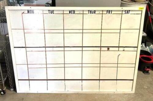 DESCRIPTION: FRAMED DRY ERASE BOARD SIZE: 68"X50.5" LOCATION: WAREHOUSE QTY: 1
