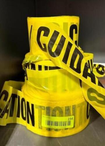 DESCRIPTION: (3) PARTIAL ROLLS OF CAUTION TAPE LOCATION: GREY CABINET WAREHOUSE QTY: 1