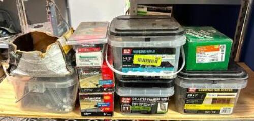 DESCRIPTION: CONTENTS OF SHELF (ASSORTED SCREWS AND NAILS AS SHOWN) LOCATION: WAREHOUSE #1- PAINT ROOM