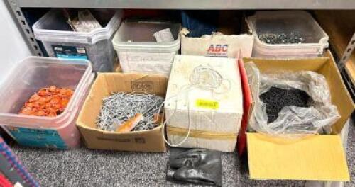 DESCRIPTION: CONTENTS OF SHELF (ASSORTED HARDWARE AS SHOWN) LOCATION: WAREHOUSE #1- PAINT ROOM