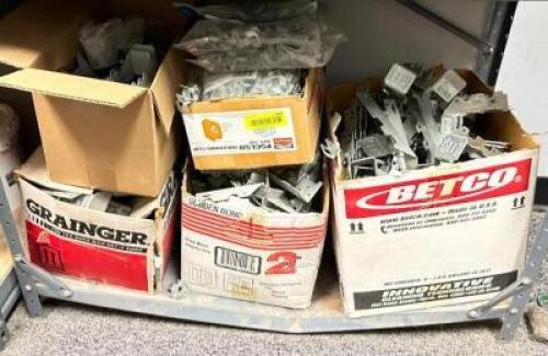 DESCRIPTION: CONTENTS OF SHELF ( ASSORTED SHEATHING CLIPS AND HARDWARE AS SHOWN) LOCATION: WAREHOUSE #1- PAINT ROOM