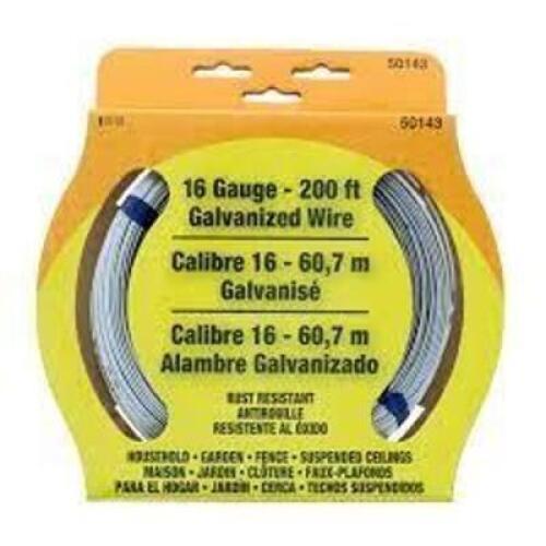 DESCRIPTION: (5) 200FT 16-GUAGE GALVANIZED WIRE BRAND/MODEL: OOK INFORMATION: NEW RETAIL$: $25.78 EACH SIZE: 200' LOCATION: WAREHOUSE #1- PAINT ROOM