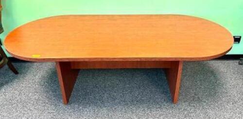 DESCRIPTION: 96" X 44" WOODEN CONFERENCE TABLE SIZE: 96" X 44" LOCATION: OFFICE