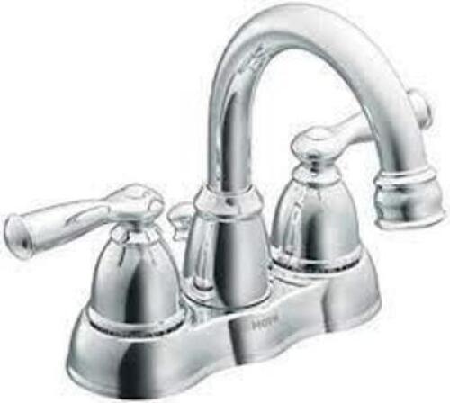 DESCRIPTION: MOEN BANBURY DOUBLE HANDLE CENTERSET BATHROOM FAUCET-CHROME BRAND/MODEL: MOEN CA84913 INFORMATION: NEW RETAIL$: $102.91 LOCATION: OFFICE