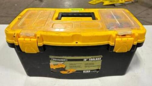 DESCRIPTION: TOOL BOX WITH ASSORTED PPE INFORMATION: SEE PHOTOS FOR MORE DETAIL LOCATION: WAREHOUSE QTY: 1