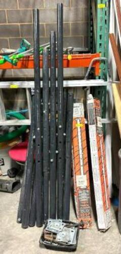 DESCRIPTION: APPROX. (10) JACK POSTS WITH BIN OF ADDITIONAL PLATES AND HARDWARE LOCATION: WAREHOUSE QTY: 1