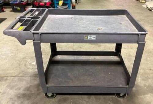 DESCRIPTION: 2-TIER UTILITY CART LOCATION: WAREHOUSE QTY: 1