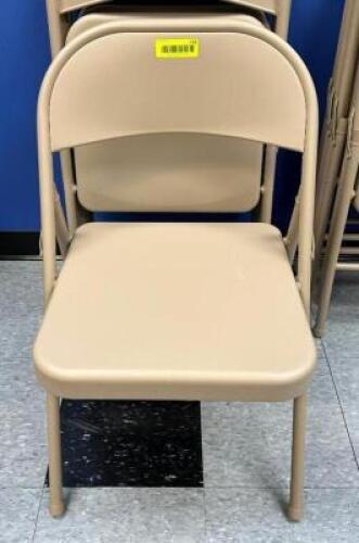 DESCRIPTION: (8) BEIGE FOLDING CHAIRS LOCATION: KITCHEN QTY: 8