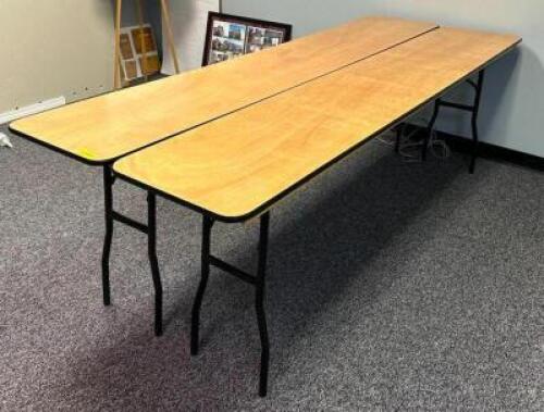 DESCRIPTION: (2) 8' FOLDING COMPOSITE TABLES SIZE: 96"X18" LOCATION: CONFERENCE ROOM QTY: 2