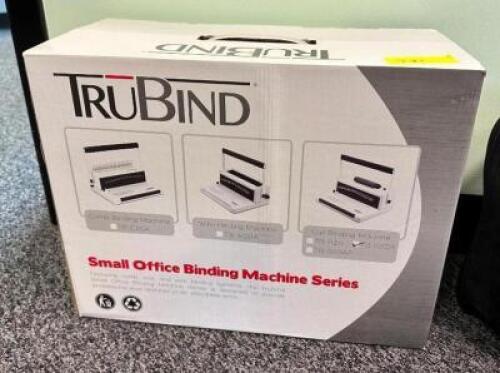 DESCRIPTION: COIL BINDING MACHINE BRAND/MODEL: TRUBIND TB-S20A LOCATION: MAIN OFFICE QTY: 1