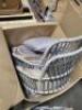 DESCRIPTION: (1) PATIO BISTRO SET WITH TABLE AND CHAIRS BRAND/MODEL: TEAMSON HOME #PT-OF0008 INFORMATION: GRAY/CREAM RETAIL$: $449.99 TOTAL SIZE: 3 PI - 2