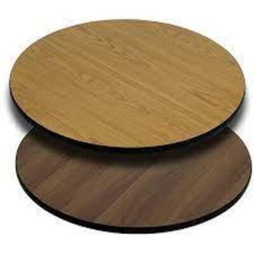 DESCRIPTION: (1) REVERSIBLE TABLE TOP BRAND/MODEL: FLASH FURNITURE #XU-RD-36-WNT-GG INFORMATION: NATURAL, AND WALNUT RETAIL$: $73.09 EA SIZE: 36" ROUN