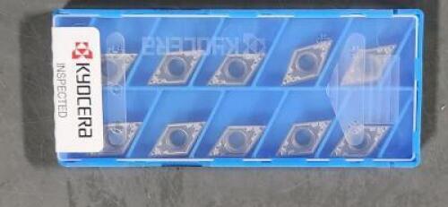 DESCRIPTION: (10) DCMT3251HQ CERMET TURNING INSERTS BRAND/MODEL: KYOCERA DCMT111304HQ RETAIL$: $18.62 PER INSERT QTY: 10