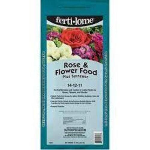DESCRIPTION: (2) 4 LB. BAGS OF ROSE & FLOWER FOOD WITH SYSTEMIC INSECTICIDE 14-12-11 BRAND/MODEL: FERTI-LOME 10846-0515-WP RETAIL$: $7.15 EACH LOCATIO