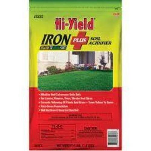 DESCRIPTION: (2) 4 LB. BAGS OF IRON PLUS SOIL ACIDIFIER 11-0-0 BRAND/MODEL: HI-YIELD 32257 RETAIL$: $4.15 EACH LOCATION: RETAIL SHOP QTY: 2