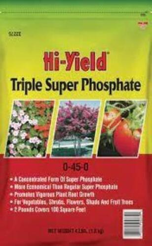 DESCRIPTION: (3) 4 LB. BAGS OF TRIPLE SUPER PHOSPHATE BRAND/MODEL: HI-YIELD 32215 RETAIL$: $6.95 EACH LOCATION: RETAIL SHOP QTY: 3