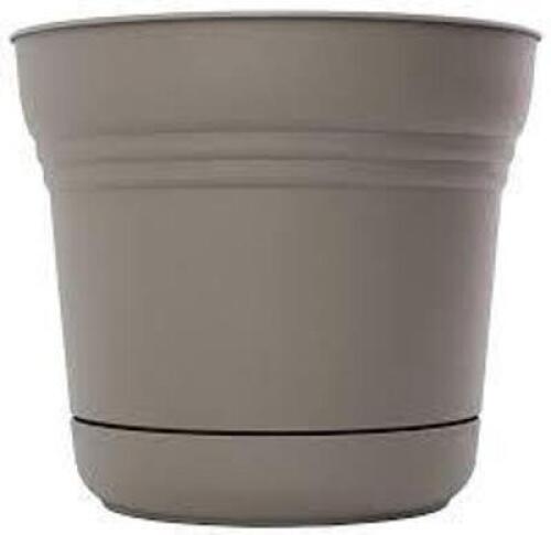 DESCRIPTION: (5) 12" SATURN PLASTIC PLANTER- PEPPERCORN BRAND/MODEL: BLOEM RETAIL$: $17.99 EACH SIZE: 12.3" WIDTH LOCATION: STORE