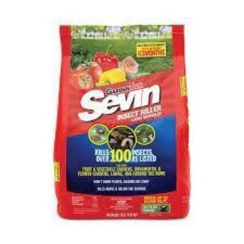 DESCRIPTION: (2) SEVIN INSECT KILLER LAWN GRANULES- 10 LBS BRAND/MODEL: GARDEN TECH RETAIL$: $11.44 EACH SIZE: 10 LBS LOCATION: STORE