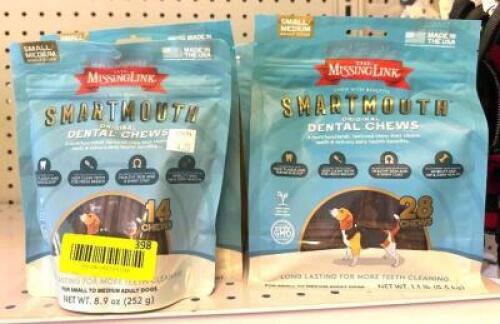 DESCRIPTION: (10) BAGS OF DENTAL CHEWS BRAND/MODEL: THE MISSING LINK LOCATION: RETAIL SHOP QTY: 10