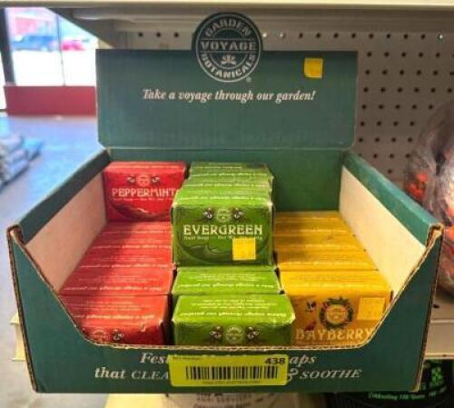 DESCRIPTION: (22) ASSORTED BARS OF SOAP INFORMATION: (7) PEPPERMINT, (10) EVERGREEN, (5) BAYBERRY LOCATION: RETAIL SHOP QTY: 22