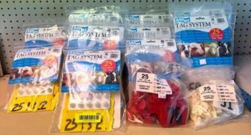 DESCRIPTION: (19) ASSORTED BAGS OF LIVESTOCK EAR TAGS BRAND/MODEL: ALLFLEX LOCATION: RETAIL SHOP QTY: 19