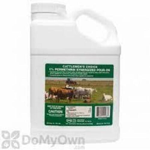 DESCRIPTION: (3) 2.5 GALLON JUGS OF 1% PERMETHRIN SYNERGIZED POUR-ON BRAND/MODEL: CATTLEMAN'S CHOICE RETAIL$: $53.40 EACH LOCATION: RETAIL SHOP QTY: 4