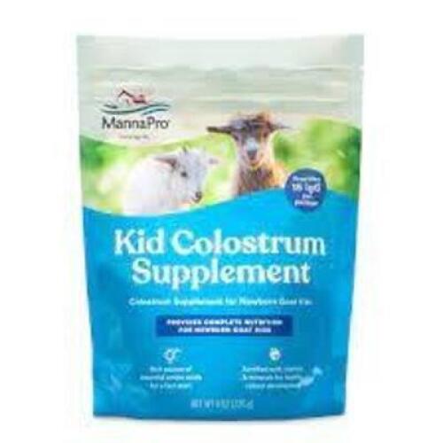 DESCRIPTION: (5) 8 OZ. BAGS OF KID COLOSTRUM SUPPLEMENT FOR NEWBORN GOAT KIDS BRAND/MODEL: MANNAPRO RETAIL$: $10.50 EACH LOCATION: RETAIL SHOP QTY: 5