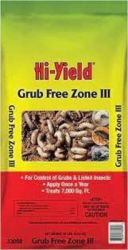 DESCRIPTION: (7) 10 LB. BAGS OF GRUB FREE ZONE III BRAND/MODEL: HI-YIELD 33058 LOCATION: STOCK ROOM QTY: 7