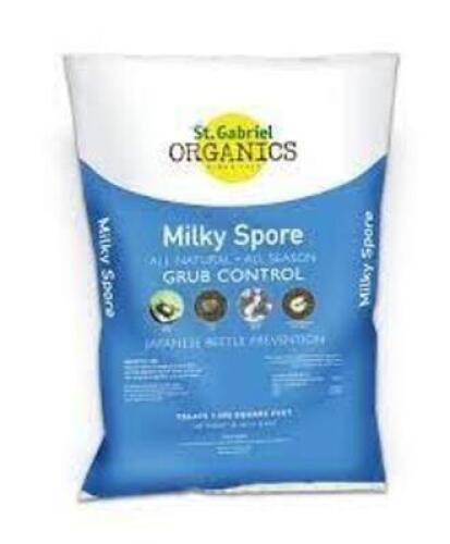 DESCRIPTION: (4) 20 LB. BAGS OF MILKY SPORE GRANULAR GRUB CONTROL BRAND/MODEL: ST. GABRIEL ORGANICS LOCATION: STOCK ROOM QTY: 4