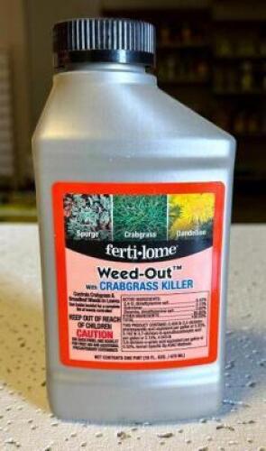 DESCRIPTION: (9) 16 OZ. BOTTLES OF WEED-OUT WITH CRABGRASS KILLER BRAND/MODEL: FERTI-LOME 11030 LOCATION: STOCK ROOM QTY: 9