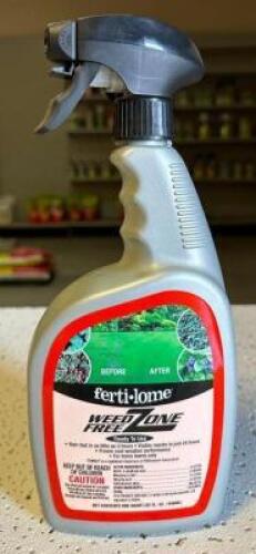 DESCRIPTION: (8) 32 OZ. BOTTLES OF WEED FREE ZONE BRAND/MODEL: FERTI-LOME 10528 LOCATION: STOCK ROOM QTY: 8